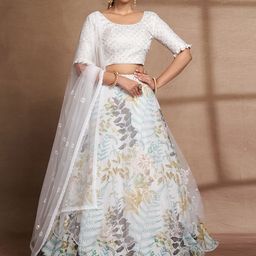 ODETTE Embellished Semi-Stitched Lehenga & Unstitched Blouse With Dupatta-picture-23