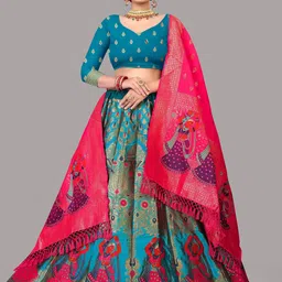 Warthy Ent Semi-Stitched Lehenga & Unstitched Blouse With Dupatta-image-51
