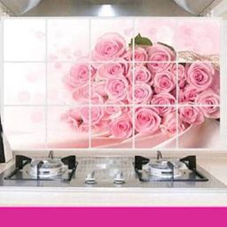 Jaamso Royals Pink Rose Design Wall Sticker-17
