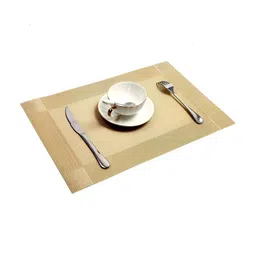 MONKDECOR Beige 6 Pieces Geometric Textured Rectangle Table Placemats-0
