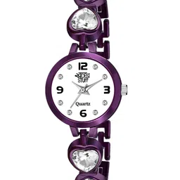SWADESI STUFF Women White Embellished Dial & Purple Bracelet Style Straps Analogue Watch-image-39