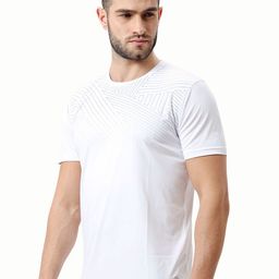 Shrey White Geometric Printed Sports T-shirt-image-76
