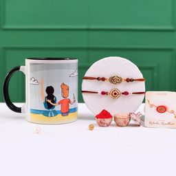 Voylla Set Of 3 Traditional and Divine Motifs Rakhis With Special Siblings Mug-image-10