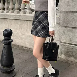 StyleCast x Revolte Women Checked Pencil Mini Skirt-picture-47
