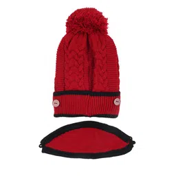 iSWEVEN Unisex Red & Black Beanie-39