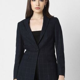 Van Heusen Woman Checked Single-Breasted Slim-Fit Formal Blazer-24