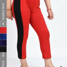 IndiWeaves Girls Pack of 4 Mid-Rise Cotton Capris-image-44
