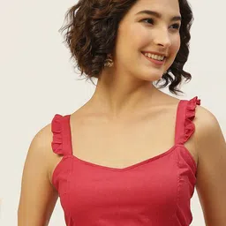 Molcha Pure Cotton Non Padded Sleeveless Saree Blouse-image-16
