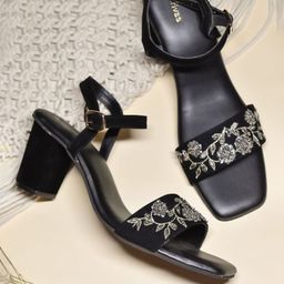 SHRIVAS BY ARCHITA MEHTA Ethnic Embellished Block Heels With Buckles-5