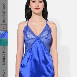 StyFun Set Of 2 V-Neck Satin Baby Dolls-image-44