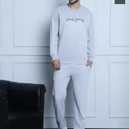 mack jonney VIMAL JONNEY Pack Of 2 Typography Printed Cotton Fleece Tracksuits-picture-21