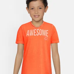 Pepe Jeans Boys Orange COSMO SS IP Printed Round Neck Pure Cotton T-shirt-image-39