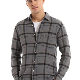 Banana Club Relaxed Slim Fit Windowpane Cotton Checks Casual Shirt-image-80