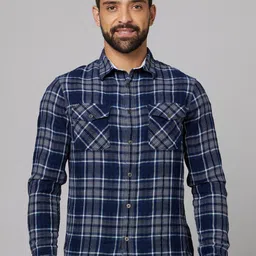 Celio Straight Slim Fit Tartan Checked Cotton Casual Shirt-image-52