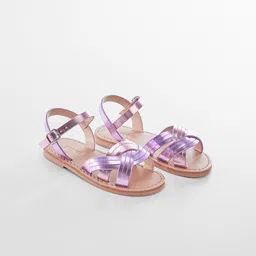 Mango Kids Girls Criss-Cross Straps Open Toe Flats-6