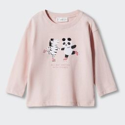 Mango Kids Girls Printed Pure Cotton T-shirt-image-93