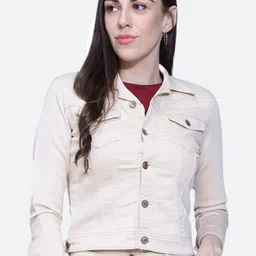 FCK-3 Spread Collar Lightweight Crop Denim Jacket-image-36