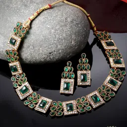 Sukkhi Gold-Plated American Diamond Jewellery Set-22