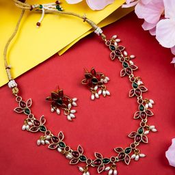 StileAdda Gold-Plated Studded Jewellery Set-image-81