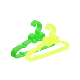 Kuber Industries Kids Green & Yellow 10 Pieces Non-Slip Cloth Hangers-image-45