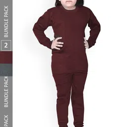 BAESD Kids Pack of 2 Round Neck Modal Thermal Wear-image-89