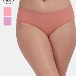 Amour Secret Women Pack of 3 Mid Rise Anti Bacterial Hipster Briefs P222_Bwn_Prl_Pnk-image-42