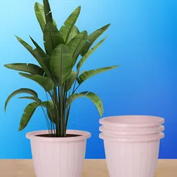 Kuber Industries Marble Duro Pink 4 Pieces Textured Lightweight Planters-image-7