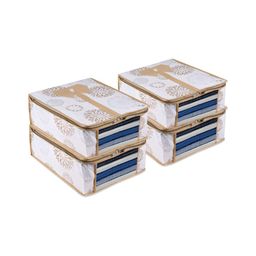 Kuber Industries White 4 Pieces Shirt Storage Bag for Cloth with Visible Window Organisers-54
