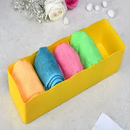Kuber Industries Yellow 5 Pieces Reusable Multi-Utility Organisers-52