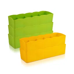 Kuber Industries Yellow & Green 5Pcs  Reusable Drawer Organiser Organisers-6