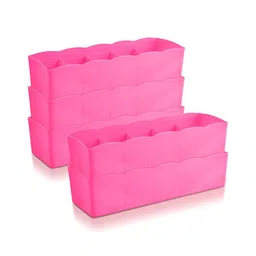 Kuber Industries Pink 5 Pieces Reusable Multi-Utility Organisers-10