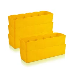 Kuber Industries Yellow 5 Pieces Reusable Multi-Utility Organisers-56