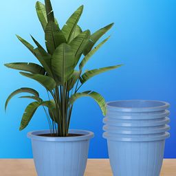 Kuber Industries Blue 6 Pieces Textured Lightweight Planters-image-44