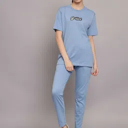 GRIFFEL Women Pure Cotton T-shirt with Track Pants-image-44
