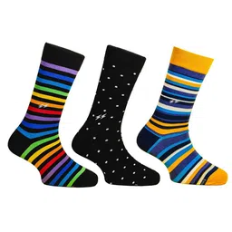 Papa Socks Unisex Pack Of 3 Patterned Calf Length Socks-10