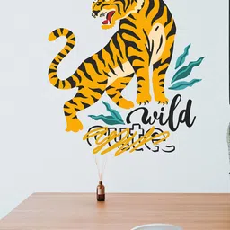 RANGOLI Kids Yellow & Black Wild Cute Tiger Wall Sticker-4
