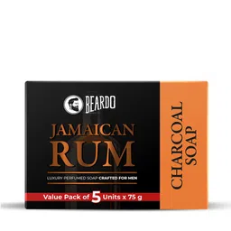 BEARDO Men Set of 5 Jamaican Rum Perfumed Luxury Soap with Charcoal - 75g each-4