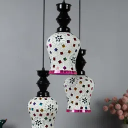 foziq Black & White Textuted Metal Ceiling Lamp-image-63