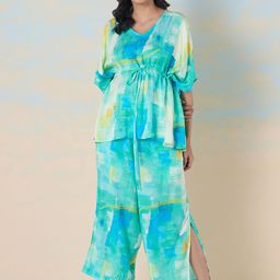 navyasa by liva Mystic Bloom Printed Top And Palazzos Co-Ords-image-14