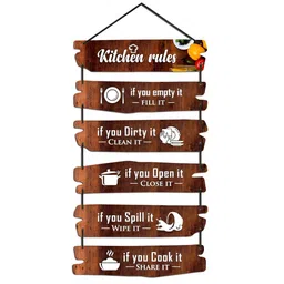 Home Delight Brown & White Typography Printed Wooden Wall Hanging-image-78