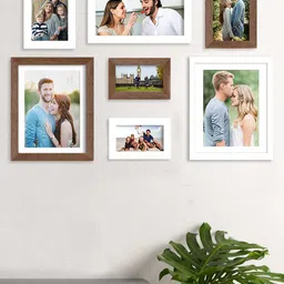 Art Street Set of 7 White & Brown Photo Frames-55