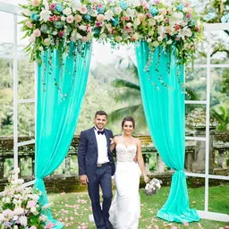 Special You Turquoise Blue 2 Pieces Net Curtains-11