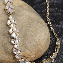 KARATCART Women Silver-Toned Gold-Plated Embellished Handcrafted Kundan Hairband-15