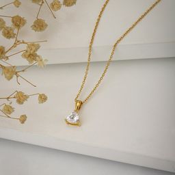 VANBELLE Gold-Toned & White Sterling Silver Gold-Plated Handcrafted Necklace-image-2