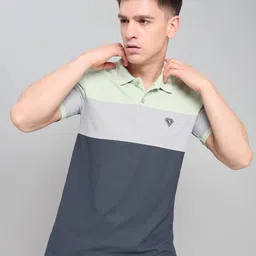 Technosport Slim Fit Colourblocked Polo Collar Antimicrobial Sports T-shirt-image-22