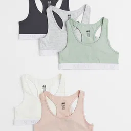 H&M Green & Grey Bralette Crop Top-image-72
