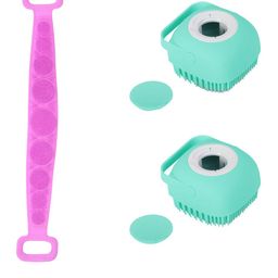 MAJESTIQUE Set of Silicone Back Scrubber & 2 Bath Brush-image-44