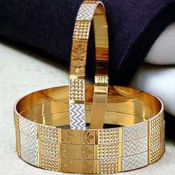 LUCKY JEWELLERY Set Of 4 Gold-Plated Bangles-41