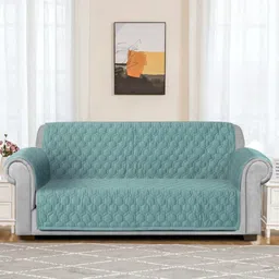eyda Sea Green 3 Pieces Velvet 3 Seater Sofa Cover With Arms-15