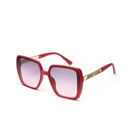 YourSpex Unisex Red Lens & Pink Square Sunglasses with UV Protected Lens-8